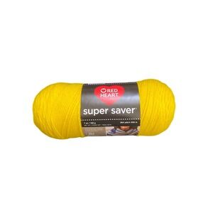 New 1 Skein Red Heart Super Saver Yarn Bright Yellow 100% Acrylic